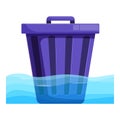 Plastic trash can floating in ocean water pollution problem Royalty Free Stock Photo
