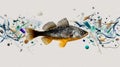 Plastic trash. Conceptual image of fish and plastic. Plastic pollution of the ocean, ecological crisis. Say no to plastic. Single Royalty Free Stock Photo