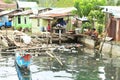 Trash in harbor in fishermen village in Manokwari Royalty Free Stock Photo