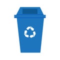 Plastic trash Recycle blue bin isolated white backfround vector Royalty Free Stock Photo