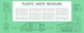 Plastic trash recycling information banner