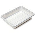 Plastic tray packaging isolated on white background Royalty Free Stock Photo