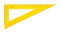 Plastic triangle with metric and imperial units ruler