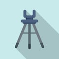 Plastic tripod icon flat vector. Recording photo stand Royalty Free Stock Photo