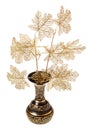 Plastic twigs of tree in indian vase isolated