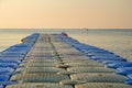Plastic unsinkable pontoon on the sea beach for easy entry into the water Royalty Free Stock Photo