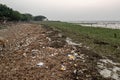 Plastic waste on beach in Kochi, Southern India