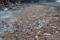 Plastic waste on beach in Kochi, Southern India