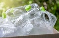 plastic waste, clear bottles in a trash bag, reflecting the plastic waste issue, represents recycling, waste separation, its Royalty Free Stock Photo