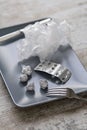 Plastic waste: the next sea food Royalty Free Stock Photo