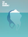 Plastic waste pollution in oceans and seas vector concept. Bag as iceberg. Symbol of natural enviromental disaster Royalty Free Stock Photo