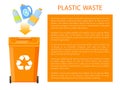 Plastic Waste Poster and Info Vector Illustration