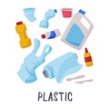 Plastic Waste Sorting, Segregation and Separation of Garbage Vector Illustration on White Background Royalty Free Stock Photo