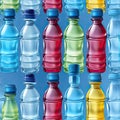 Plastic water bottle seamless repeating background. Enviornmental conservation Royalty Free Stock Photo