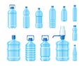 Plastic water bottle set containers of different capacities