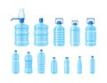 Plastic water bottle set containers of different capacities