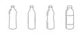 Plastic Water Bottle Icons Vector Set