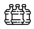 Plastic water bottles delivery outline icon