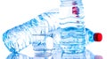 Plastic water bottles with a glass Royalty Free Stock Photo