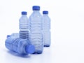 Plastic water bottles isolated on white background. 3D illustration