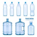 Plastic Water Bottles Realistic Set Royalty Free Stock Photo