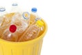 Plastic water bottles in trash bin Royalty Free Stock Photo