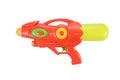 Plastic water gun toy isolated over white Royalty Free Stock Photo