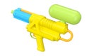 Plastic water gun toy for playing in the swimming pool isolated on white Royalty Free Stock Photo