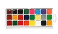 Plastic watercolor palette on white background, top view Royalty Free Stock Photo