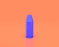 Plastic Weapon series, 9mm Hollow Point bullet, Indigo blue arm in pinkish background, 3d rendering, war, battle and self