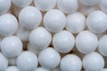 Plastic white balls. background, texture.