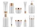 Plastic white blank bottles and tubes for cosmetics