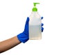 Plastic white bottle. Cleaning Products and Supplies