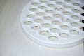 Plastic white form for cooking meat dumplings Royalty Free Stock Photo