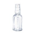 Plastic white water spray bottle. Top view of the art supplies object. Watercolor illustration isolated on white background. Art Royalty Free Stock Photo
