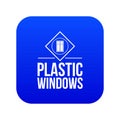 Plastic window icon blue vector Royalty Free Stock Photo