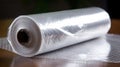 Plastic Wrap Roll. Versatile Thin Film for Food Sealing on White Background
