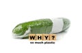 Plastic Wrapped Cucumber, Vegetable in Film Packaging, Film Wrap Food, Eat Plastic Concept