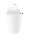 Plastic Yogurt Cup Foil Cover isolated on white background Royalty Free Stock Photo