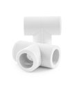 Plastical plumbers connectors on white Royalty Free Stock Photo