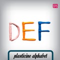 Plasticine alphabet on a background.