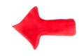 plasticine arrow red isolated on white background