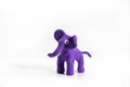 Plasticine artwork. Elephant made from plasticine.