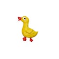 Plasticine baby duck sculpture isolated on white Royalty Free Stock Photo
