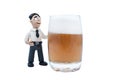 Plasticine businessman with beer Royalty Free Stock Photo