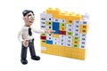 Plasticine businessman with a calendar Royalty Free Stock Photo