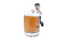 Plasticine businessman with a glass of beer Royalty Free Stock Photo