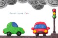 Plasticine car light Royalty Free Stock Photo