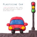 Plasticine car light Royalty Free Stock Photo