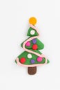 Plasticine christmas tree. Royalty Free Stock Photo